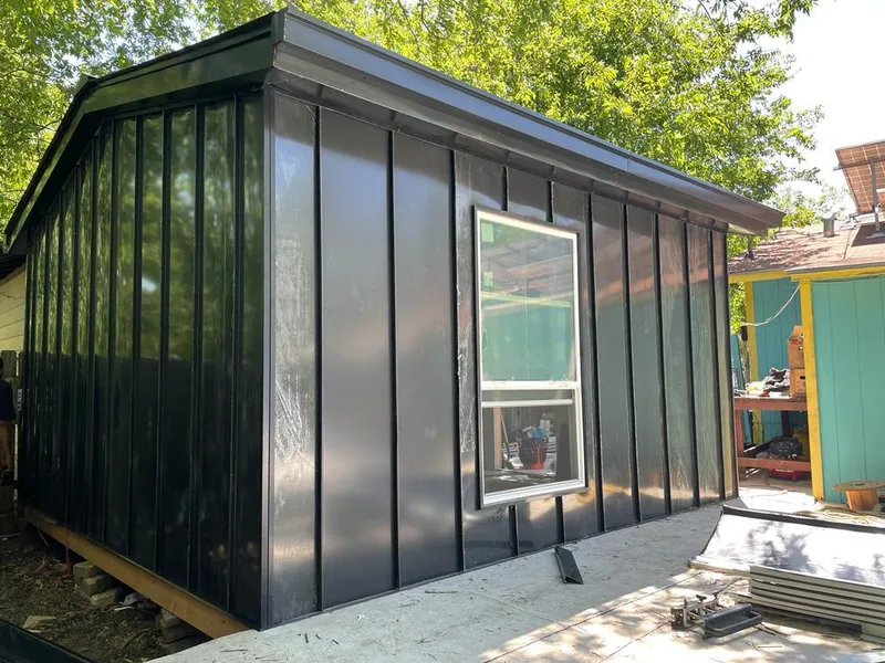 Black standing seam metal wall panels for Metal Roof Installation in Moorefield